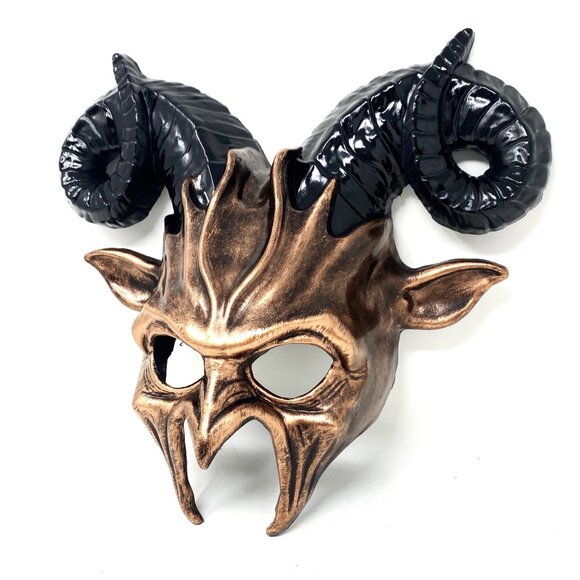 Krampus Ram Goat Demon with Horns Devil Halloween Masquerade Masks Party - Picture 4 of 4